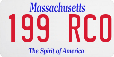 MA license plate 199RC0