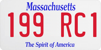 MA license plate 199RC1