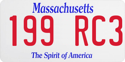 MA license plate 199RC3