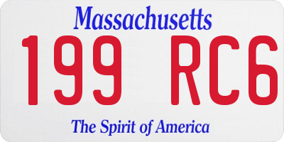MA license plate 199RC6