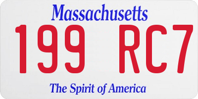 MA license plate 199RC7