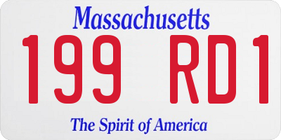 MA license plate 199RD1