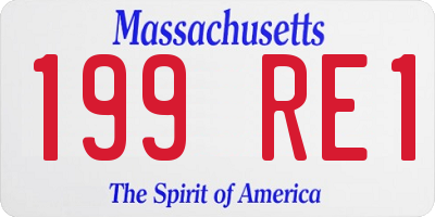 MA license plate 199RE1