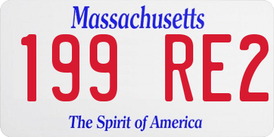 MA license plate 199RE2