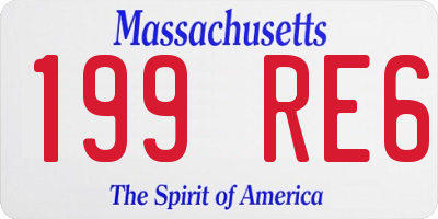 MA license plate 199RE6