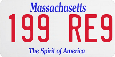 MA license plate 199RE9