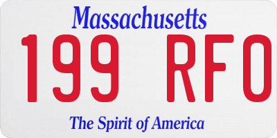 MA license plate 199RF0