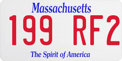MA license plate 199RF2