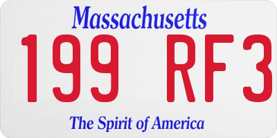 MA license plate 199RF3