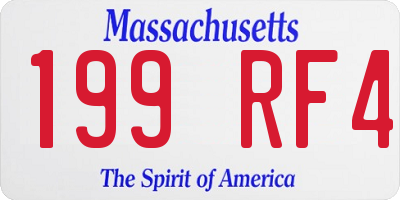 MA license plate 199RF4
