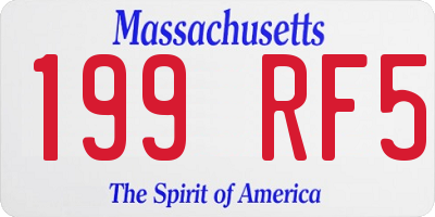 MA license plate 199RF5