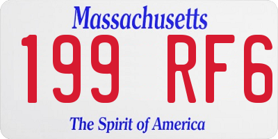 MA license plate 199RF6