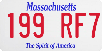 MA license plate 199RF7