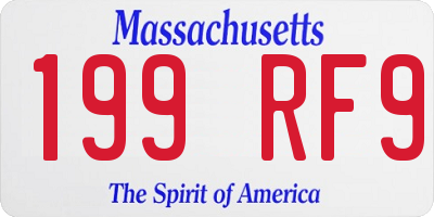 MA license plate 199RF9