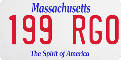 MA license plate 199RG0