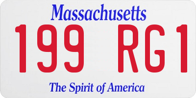 MA license plate 199RG1
