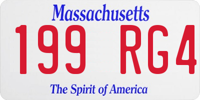 MA license plate 199RG4
