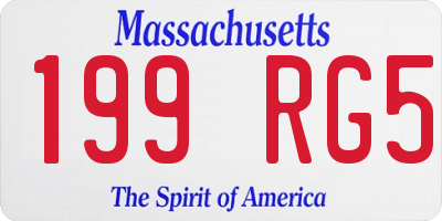 MA license plate 199RG5