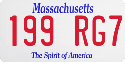 MA license plate 199RG7