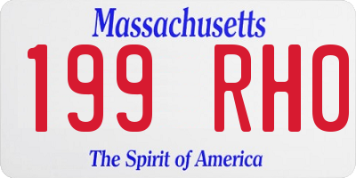 MA license plate 199RH0