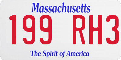 MA license plate 199RH3
