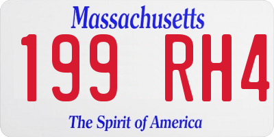 MA license plate 199RH4