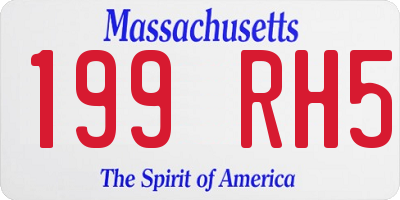 MA license plate 199RH5