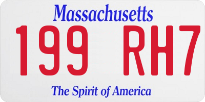 MA license plate 199RH7