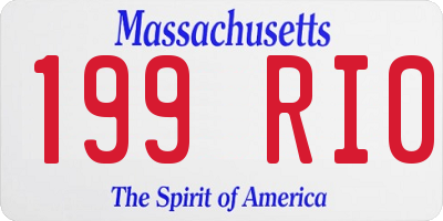 MA license plate 199RI0