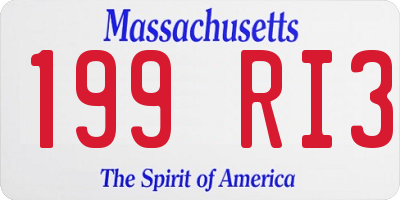 MA license plate 199RI3