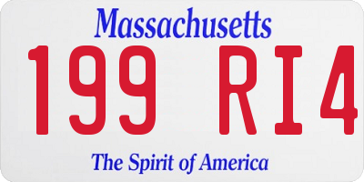 MA license plate 199RI4