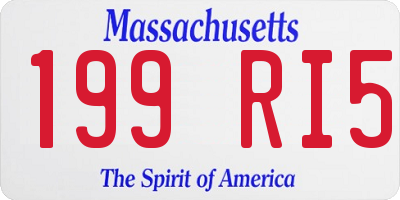 MA license plate 199RI5