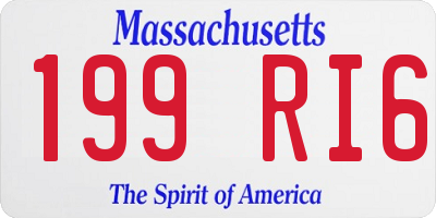 MA license plate 199RI6