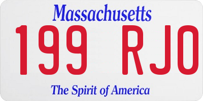 MA license plate 199RJ0