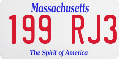 MA license plate 199RJ3