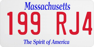 MA license plate 199RJ4