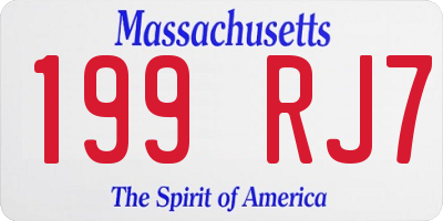 MA license plate 199RJ7