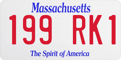 MA license plate 199RK1