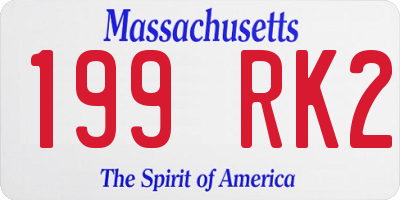 MA license plate 199RK2