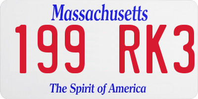 MA license plate 199RK3