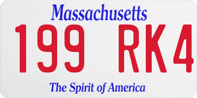 MA license plate 199RK4