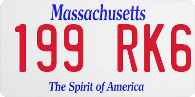 MA license plate 199RK6