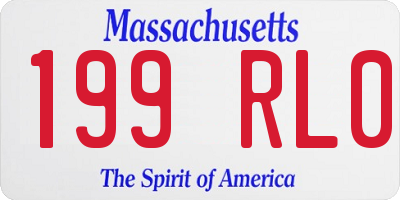 MA license plate 199RL0
