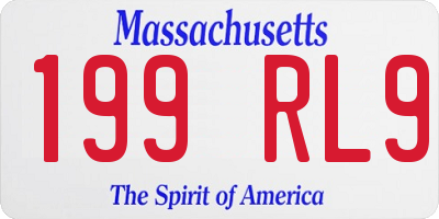 MA license plate 199RL9