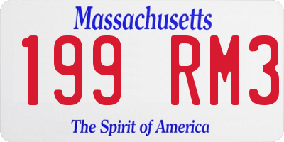 MA license plate 199RM3