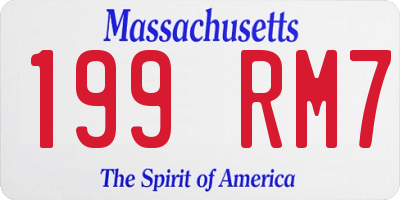 MA license plate 199RM7