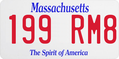 MA license plate 199RM8