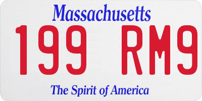 MA license plate 199RM9