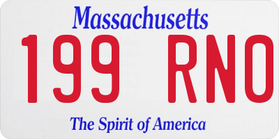 MA license plate 199RN0