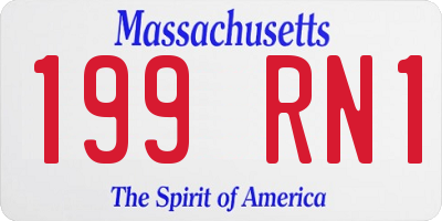 MA license plate 199RN1